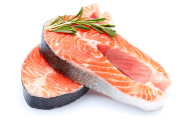 Fresh Raw Salmon Red Fish Steak