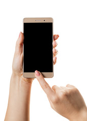 smartphone in a female hand