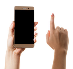 smartphone in a female hand