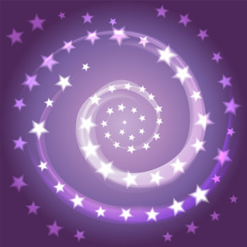 The Star Spiral. Space Background. The Universe, The Galaxy. Suitable for textile, fabric, packaging and web design. Vector Illustration.
