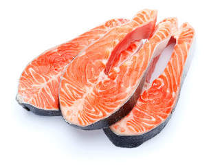 Fresh Raw Salmon Red Fish Steak