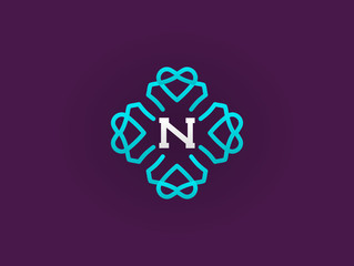 Compact Monogram or Icon Design Template with Letter Vector Illu