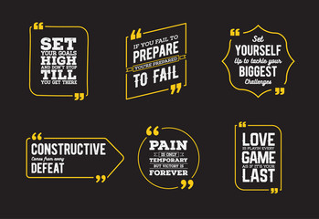 Typographic Quote Template. Template Vector Set.