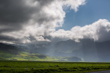 Naklejka na ściany i meble View at mountain landscape in Iceland
