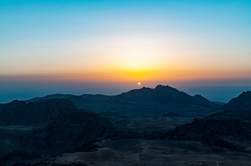 sunset at petra valley, jordan