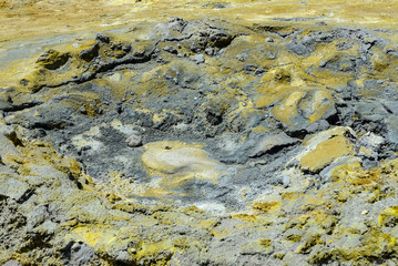 volcanic mud hole on white island, new zealand