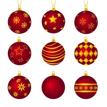 Colored Christmas balls illustrations for the new year vector