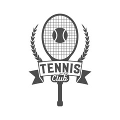 Tennis sports logo, label, emblem, design elements