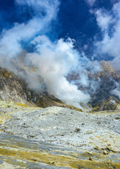 volcanic activity on white island, new zealand