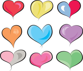 Collection of Colourful Hearts