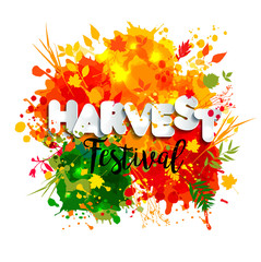 Harvest festival in paper style. Fall style for autumn