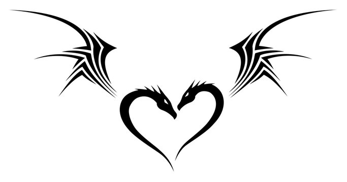 Dragon Heart Tribal Tattoo