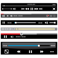 Various media player controls for print or web use  