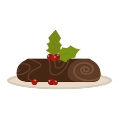 Chocolate roll vector illustration.