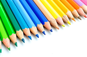 Colour Pencils isolated on white background