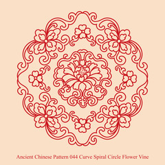Ancient Chinese Pattern_044 Curve Spiral Circle Flower Vine