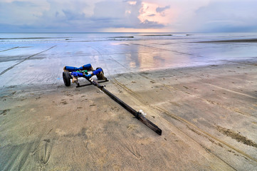 Boat puller near the beach