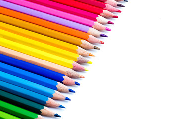 Colour Pencils isolated on white background
