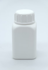 White medical container on white background