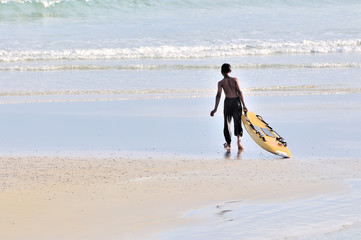 Boy surfing