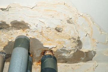 damaged by the floods ceiling home
