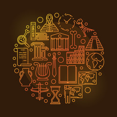 History colored illustration