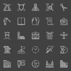 History linear icons