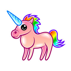 Cute cartoon unicorn isolated vector