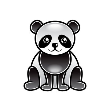 Cute cartoon panda isolated vector