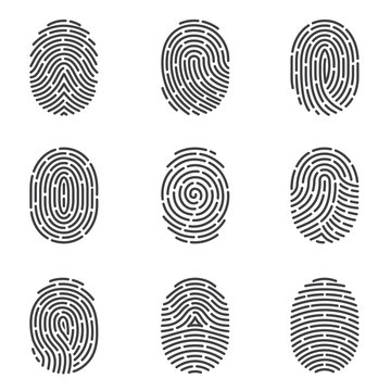 Fingerprint icons vector set