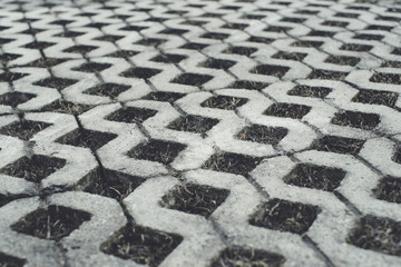 Fototapeta premium patterned paving tiles, cement brick floor background