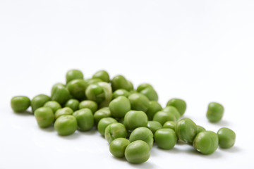 Ripe pea vegetable. Isolated on white background