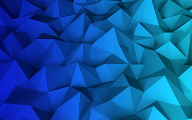 Abstract low poly geometric (polygonal triangular) background. 3d illustration