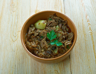 Mexican  soup where meat