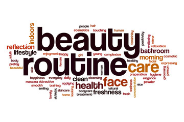 Beauty routine word cloud