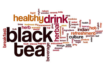 Black tea word cloud