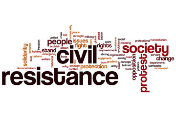 Civil resistance word cloud