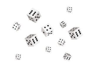 Vector dices background for casino. Sharp edges. Flat style design.
