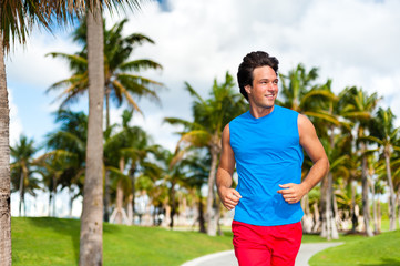 Young Man jogging in South Beach