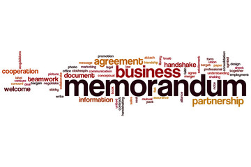 Memorandum word cloud