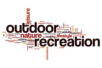 Outdoor recreation word cloud