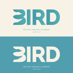 The inscription bird, modern logo and emblem.