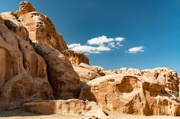 panoramic view at ancient petra, jordan