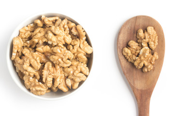 Walnuts into a bowl