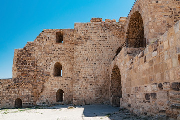 Fototapeta na wymiar ruins of kerak crusader castle, jordan
