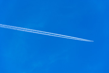Contrails of airplane