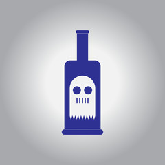 Vector illustration in flat design Halloween icon bottle with ghost