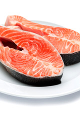 Fresh Raw Salmon Red Fish Steak