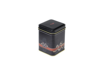 Storage box of tea or coffee black.