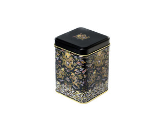 Storage box of tea or coffee black.